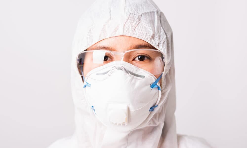 A hospital clinician wearing PPE